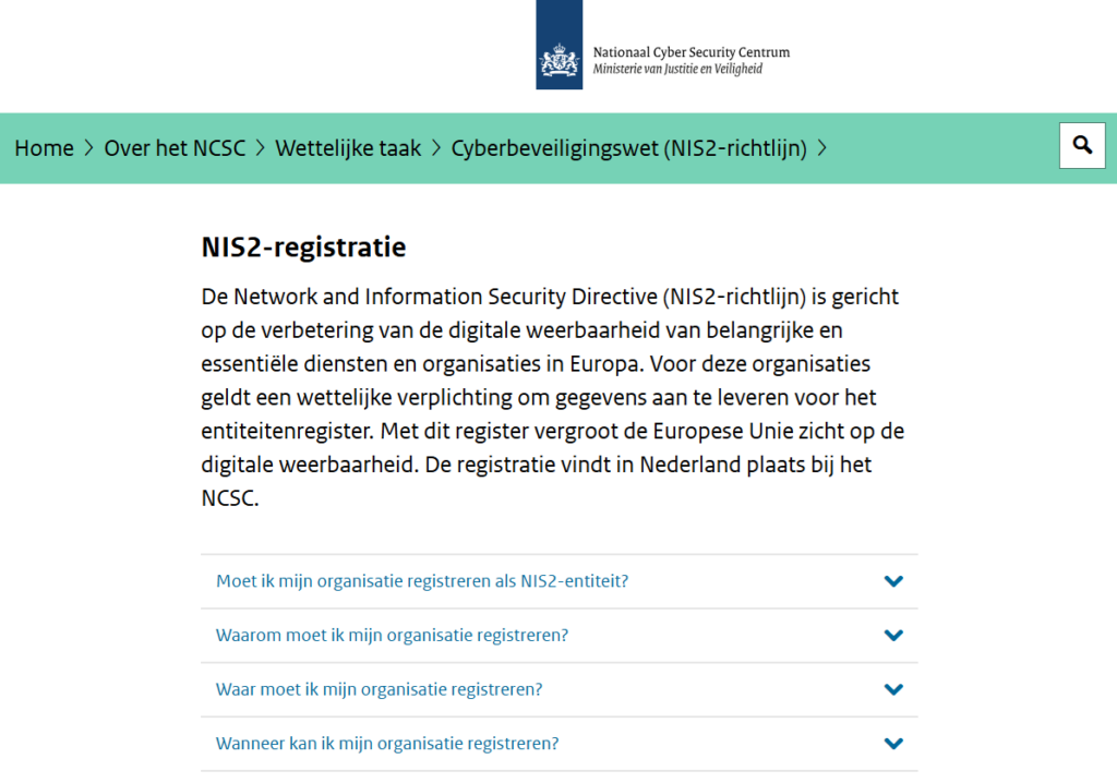 NCSC lanceert NIS2-registratie